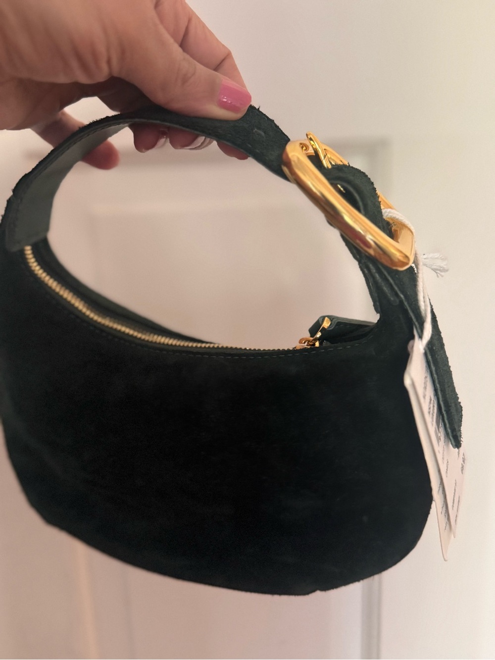 Madewell Classic Green Suede Bag - Women's Hobo Purse - Picture 3 of 8